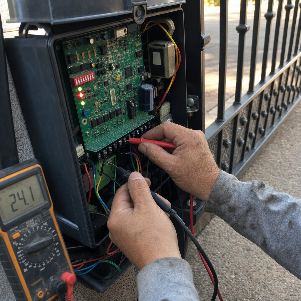 Gate motor and opener repair with multimeter