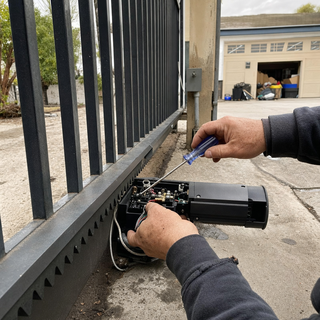 Gate motor and opener repair with tools in Sacramento, CA
